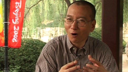 Liu Xiaobo during an interview at a park in Beijing in 2008.