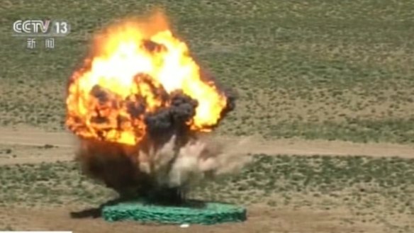 Video footage from Chinese TV of a live-fire drill on the Indian border from August 4