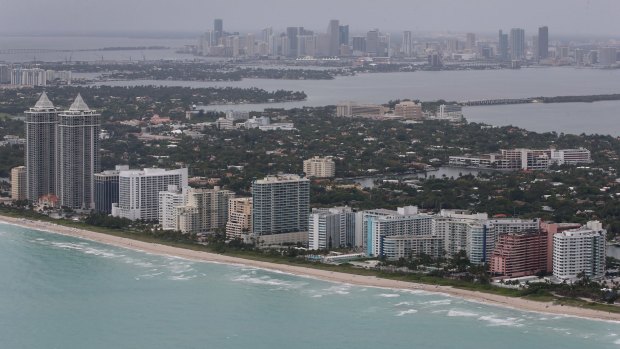 The coastline of Miami Beach, already at risk from rising sea levels.