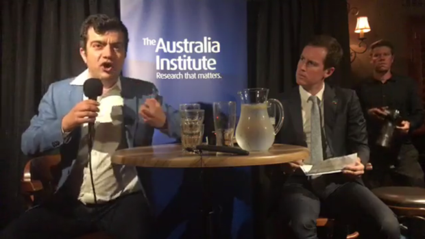 Sam Dastyari spoke passionately about refugees at a pub function on Wednesday night in Canberra.