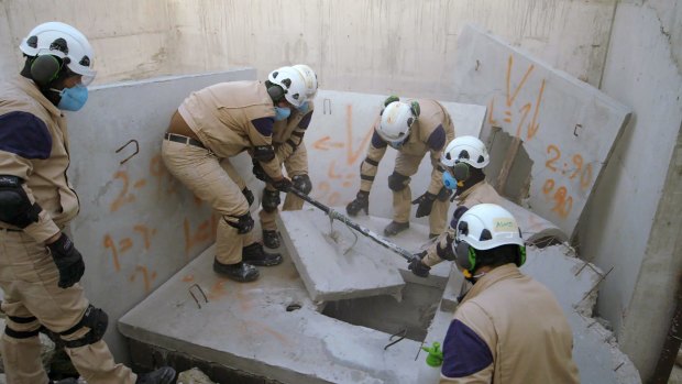 A still from the 40-minute Netflix documentary <i>The White Helmets</i>, which is nominated for an Oscar for Best Documentary Short.