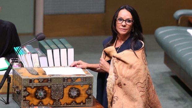 Linda Burney, member for Barton, delivers her emotional maiden speech at Parliament House.