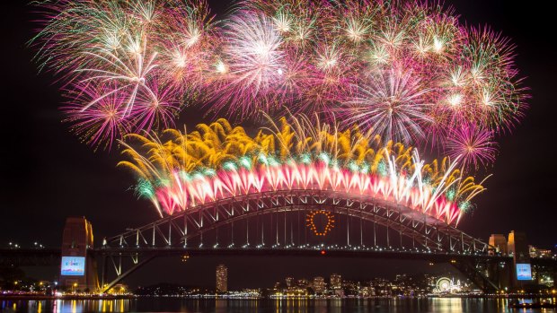 Fireworks on Sydney Harbour. 