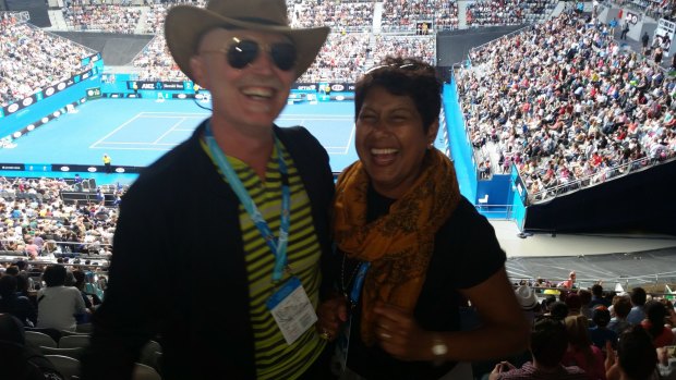 Nill and George Kyrgios at the Australian Open, watching Nick play.