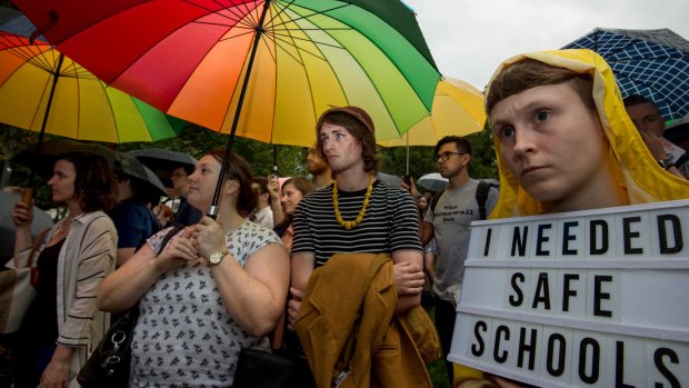 Attacks on the Safe Schools program elicited protests in Melbourne last year.