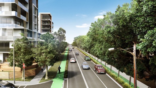 A NSW government artist's impression of a proposed development scheme near Parramatta, where land values surged by 15 per cent. 