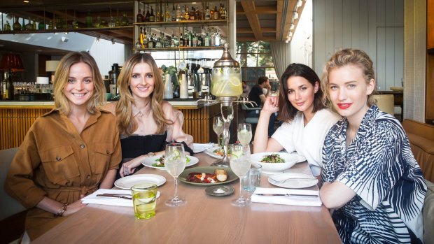 Nadia Fairfax, left, Kate Waterhouse, Sara Donaldson and Zanita Whittington  get together at Woollahra's  Hotel Centennial, 