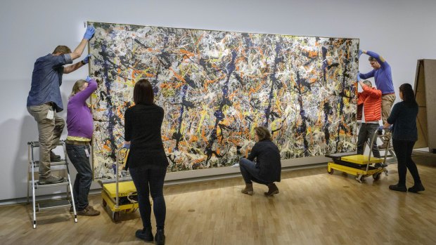 Blue Poles is removed from the National Gallery of Australia.
