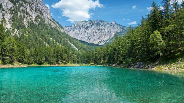 Grüner See is best visited in spring, when snow melt brings the lake back to life.