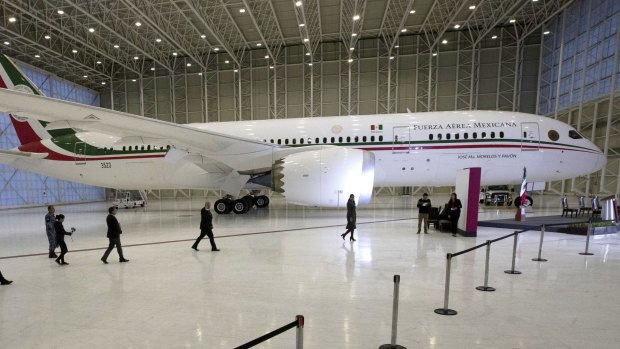 The former presidential plane at Benito Juarez International Airport in Mexico City. 