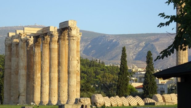 The Temple of Olympian Zeus in Athens.