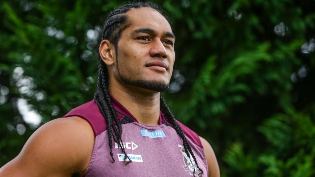 Ready to muscle up: Sea Eagles recruit Martin Taupau is prepared for the Canterbury assault.