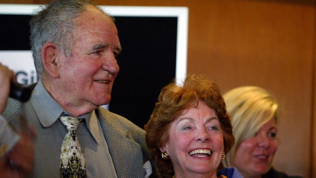 Love at first sight: Jack and Judy Gibson at the launch of his biography in 2003.