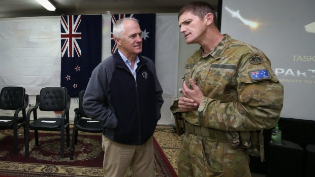 Prime Minister Malcolm Turnbull with Colonel Gavin Keating in January. 