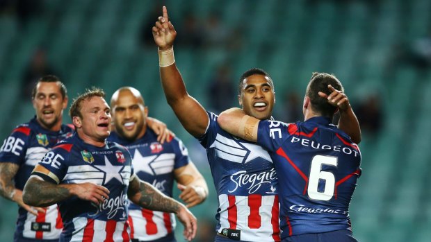 Super hero: Michael Jennings was the match-winner for the Roosters against Canterbury.