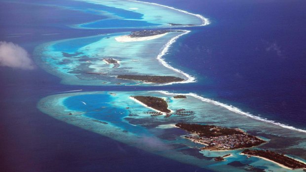 North Male atoll from above.