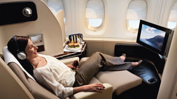First class in the Qantas A380. 