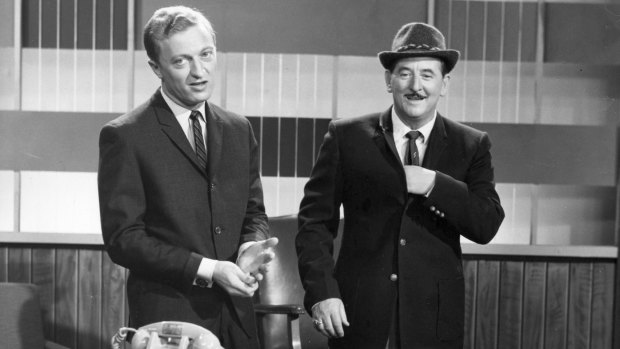Graham Kennedy with Jeff Ellen at the GTV-9 studios in 1961.