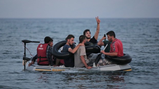 Migrants return to the Turkish port of Bodrum after failing to reach Kos.