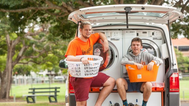 Lucas Patchett and Nicholas Marchesi's mobile laundry service attracted $1.47 million in donations and reported a profit of $1.16 million in 2016.