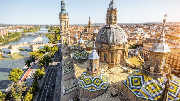 Aerial cityscape view on the roofs and spires of basilica of Our Lady in Zaragoza city in Spain credit: istock one time use for Traveller only Brian Johnston Traveller 10 Europe's most underrated regions