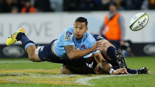 Sitting pretty: Israel Folau and the Waratahs scored a gutsy win over the Brumbies.