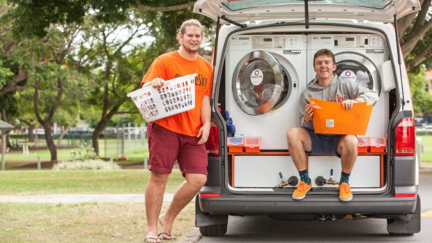 Orange Sky Laundry co-founders Lucas Patchett and Nicholas Marchesi.