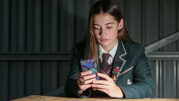 Casey Williams, a year 12 student at Warrnambool's Brauer College, be receiving her ATAR via a new app after last year's text glitch. 