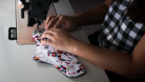 Ms Thong has made each cloth pad from scratch using her own design.