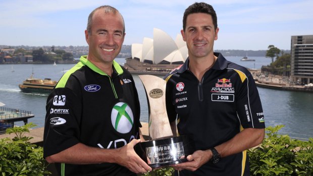 Contenders: V8 Supercars champions Marcos Ambrose and Jamie Whincup before this weekend's Sydney 500.