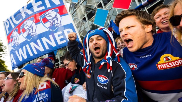 Thousands of Bulldogs fans made the trek north to see their team play GWS in a preliminary final.