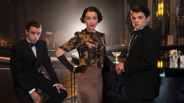 The Halcyon: (left to right) Jamie Blackley, Olivia Williams, Edward Bluemel.