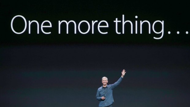 "One more thing": Tim Cook announces the Apple Watch.
