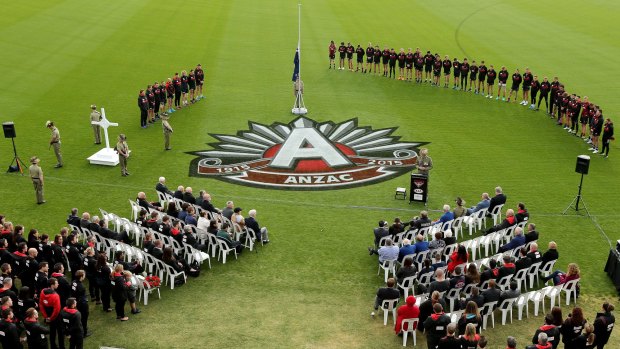 An Anzac Day preview at the Essendon Football Club on Tuesday.