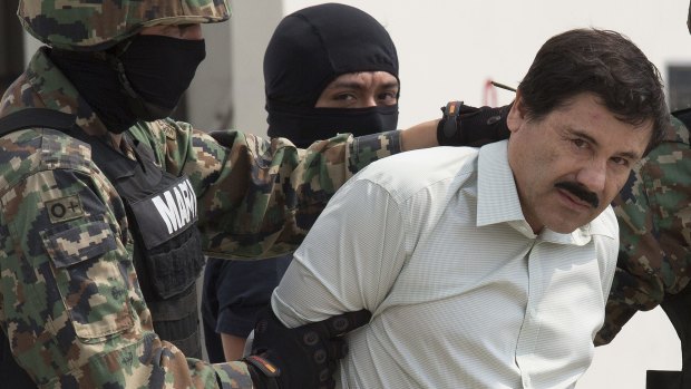 Joaquin Guzman, aka El Chapo or "Shorty", after his arrest in February 2014.