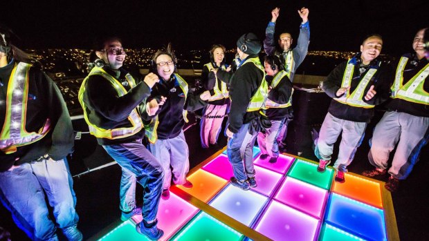 Night life meets the high life: The disco dance floor on the Bridge.