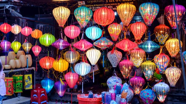 Paper lanterns for sale in Hoi An, Vietnam.