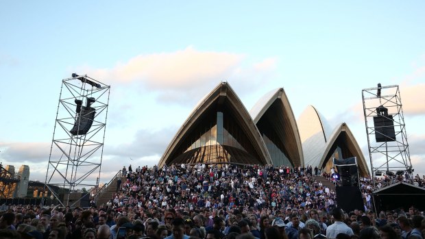 Architect Andrew Andersons described the temporary infrastructure – fencing, stages, stalls – for outdoor events at the Opera House as "an insult to visitors and residents".