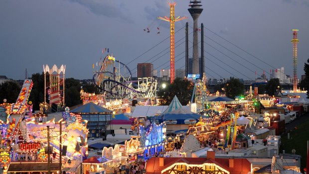 Dusseldorf sports the biggest fun fair on the Rhine.