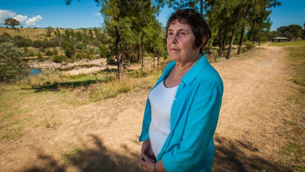 President of the Tuggeranong Community Council Glenys Patulny, at Pine Island where the Murrumbidgee River may be impacted by a new suburb on the wildlife corridor.