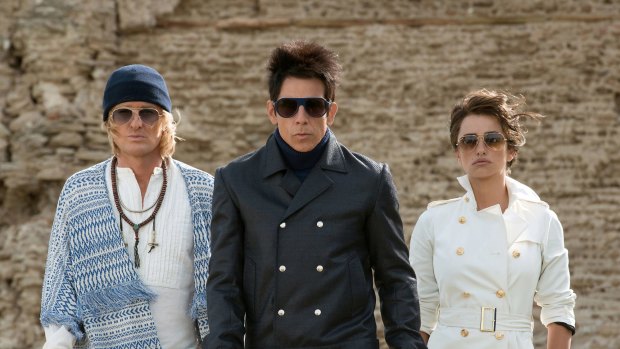 The trio at the core of the story, from left: Owen Wilson as Hansel, Ben Stiller is Derek Zoolander and Penelope Cruz plays Interpol agent Valentina Valencia in <i>Zoolander 2</i>.