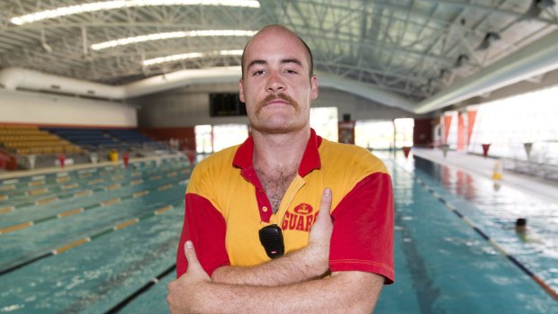 Lifeguard Seamus Leyland on duty at the CISAC Swimming pool in Bruce.