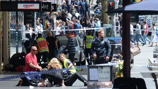 The chaos on Bourke Street on Friday, January 20.