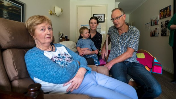 The Barnett family in the Yarra Junction aged-care facility where Wendy now lives. 