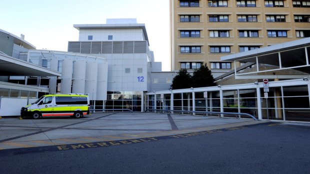 The entrance to Canberra Hospital's emergency department.