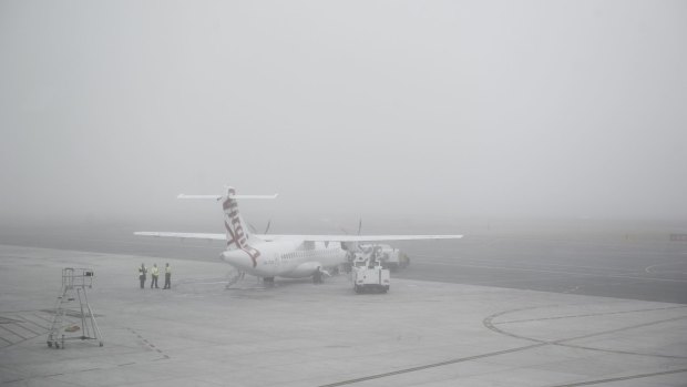Heavy fog caused minor delays to flights at Canberra Airport.
