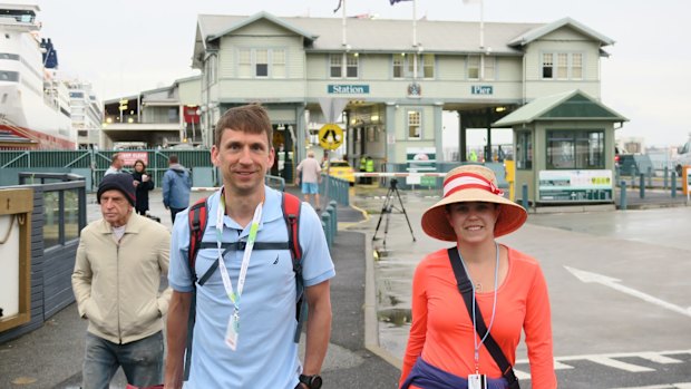 Ashley and Trevor Wagner at Station Pier in Port Melbourne, decided to abandon the cruise. 