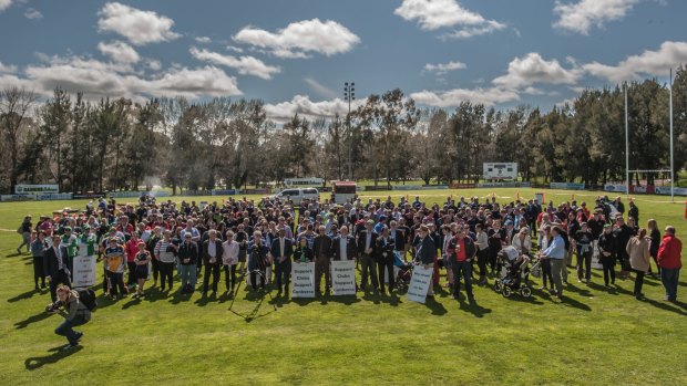Clubs ACT public rally at the Raiders Belconnen oval.