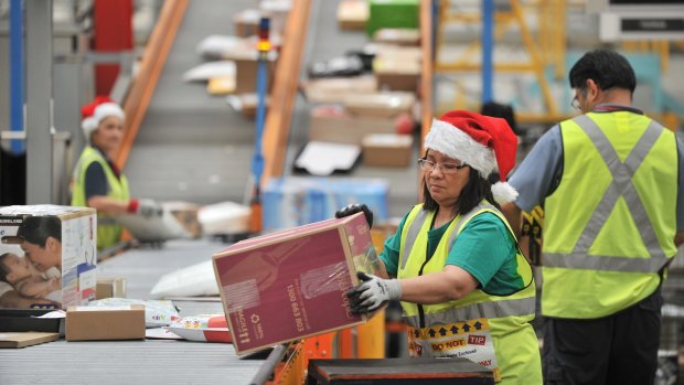 Australia Post delivered 30 million parcels in December. 