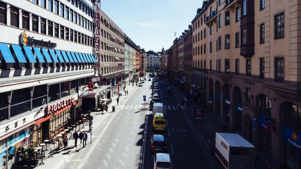 Traffic in Kungsgatan, central Stockholm. The scandal saw contractors have access to the identities of people in witness protection programs, drivers' licences and details of Sweden's roads, ports, bridges and subway systems.